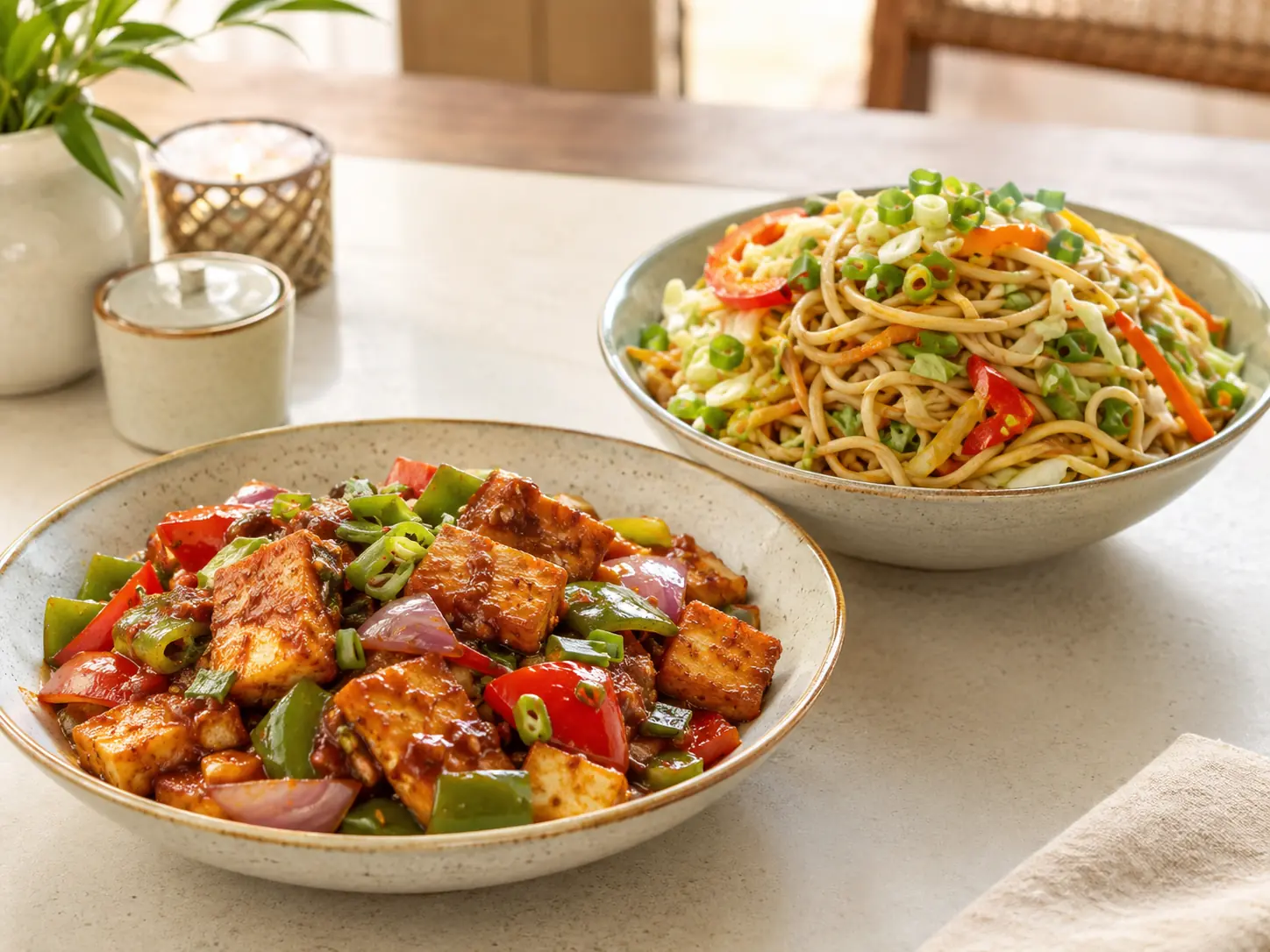 Chilli paneer and noodles category visual