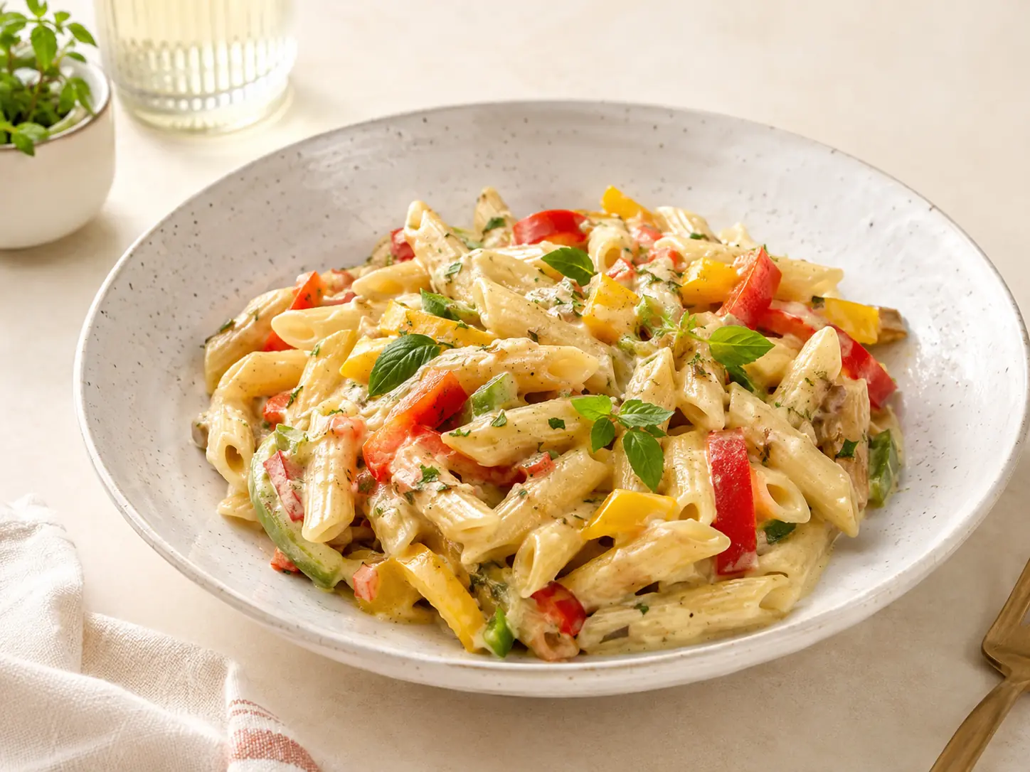 Creamy vegetarian pasta category visual